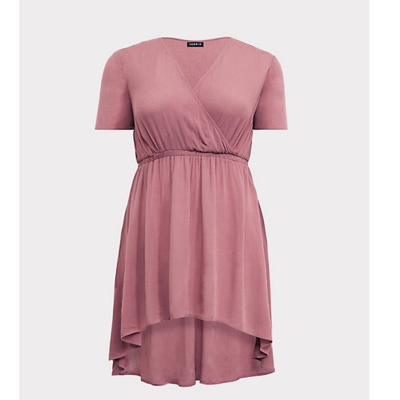 CRINKLE GAUZE SURPLICE HI-LO BABYDOLL TUNIC torrid - Picture 5 of 8